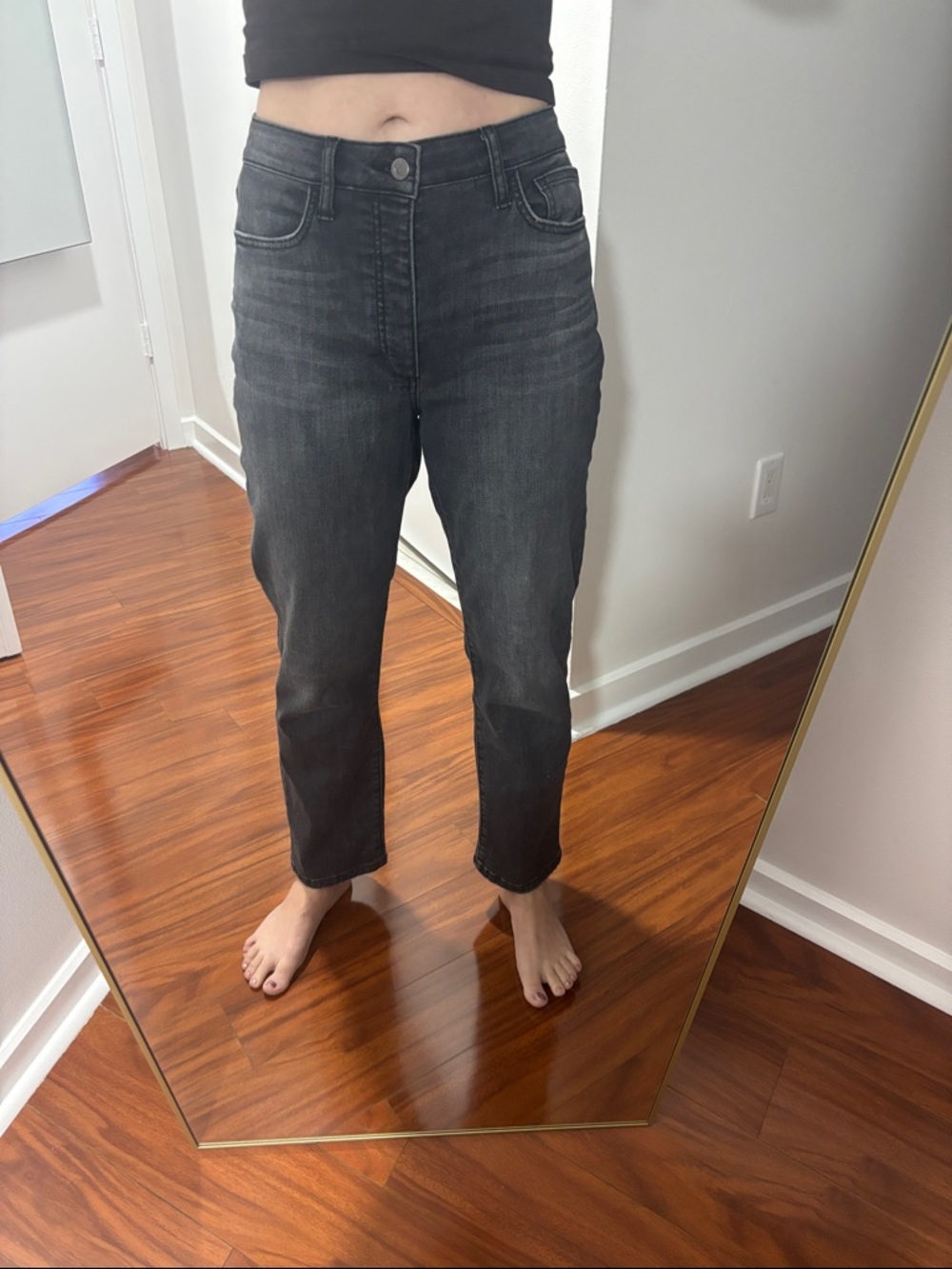 Joe's Jeans Straight Leg Jeans in Charcoal Black